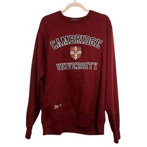 Cambridge University | Men's Burgundy Crewneck Ivy League Sweatshirt (Size XL)
